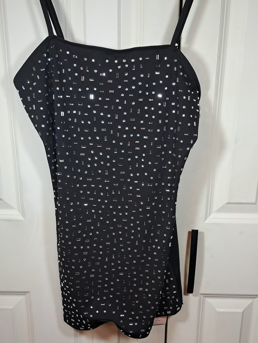NWT SHEINBAE Black Mini Romper with Silver Stud Embellishments